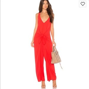 Mara Hoffman red tie-front jumpsuit
